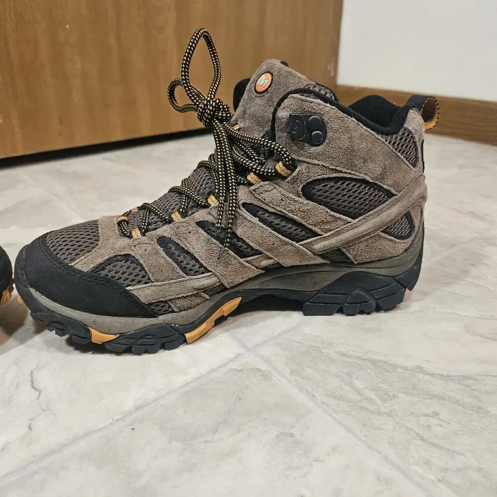 Merrell Moab 2 Mid Vent Men 7.5 Walnut Brown Hiking Boots Vibram Shoes J06045